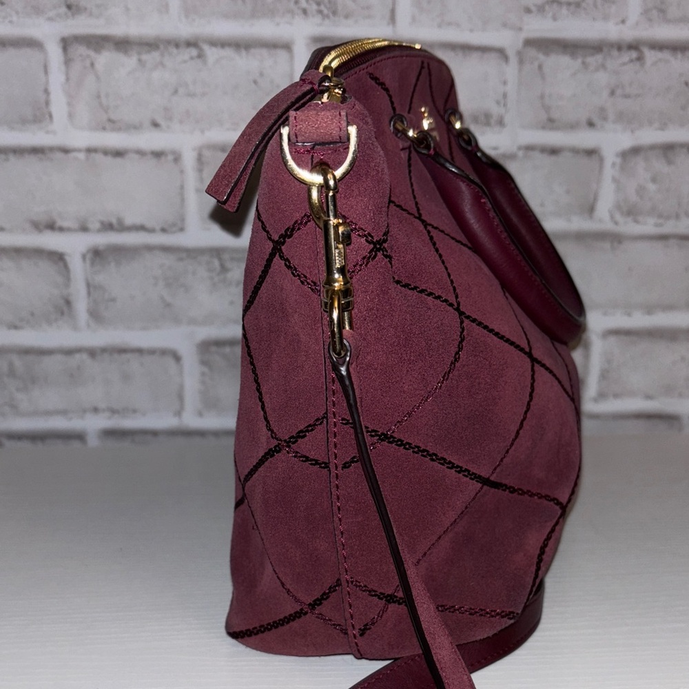 Tory Burch Suede Quilted Crossbody Bag - Picture 4 of 13